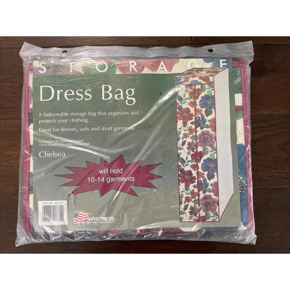 *VINTAGE* Whitmor "Chelsea"‎ Storage Dress Bag Holds 10-14 Garments - NEW